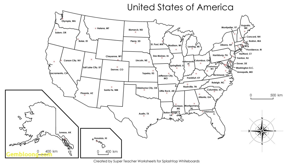 Usa Map Printable - Capitalsource - Blank Us Map With Capitals Printable