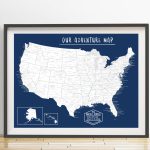 Usa Push Pin Map Print Only United States Travel Map | Etsy   United States Travel Map Printable