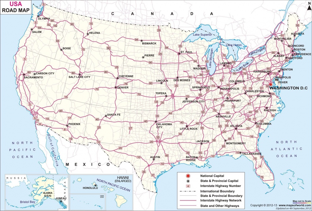 Usa Road Network Map | Travel And Architecture | Interstate Highway - United States Road Map Printable