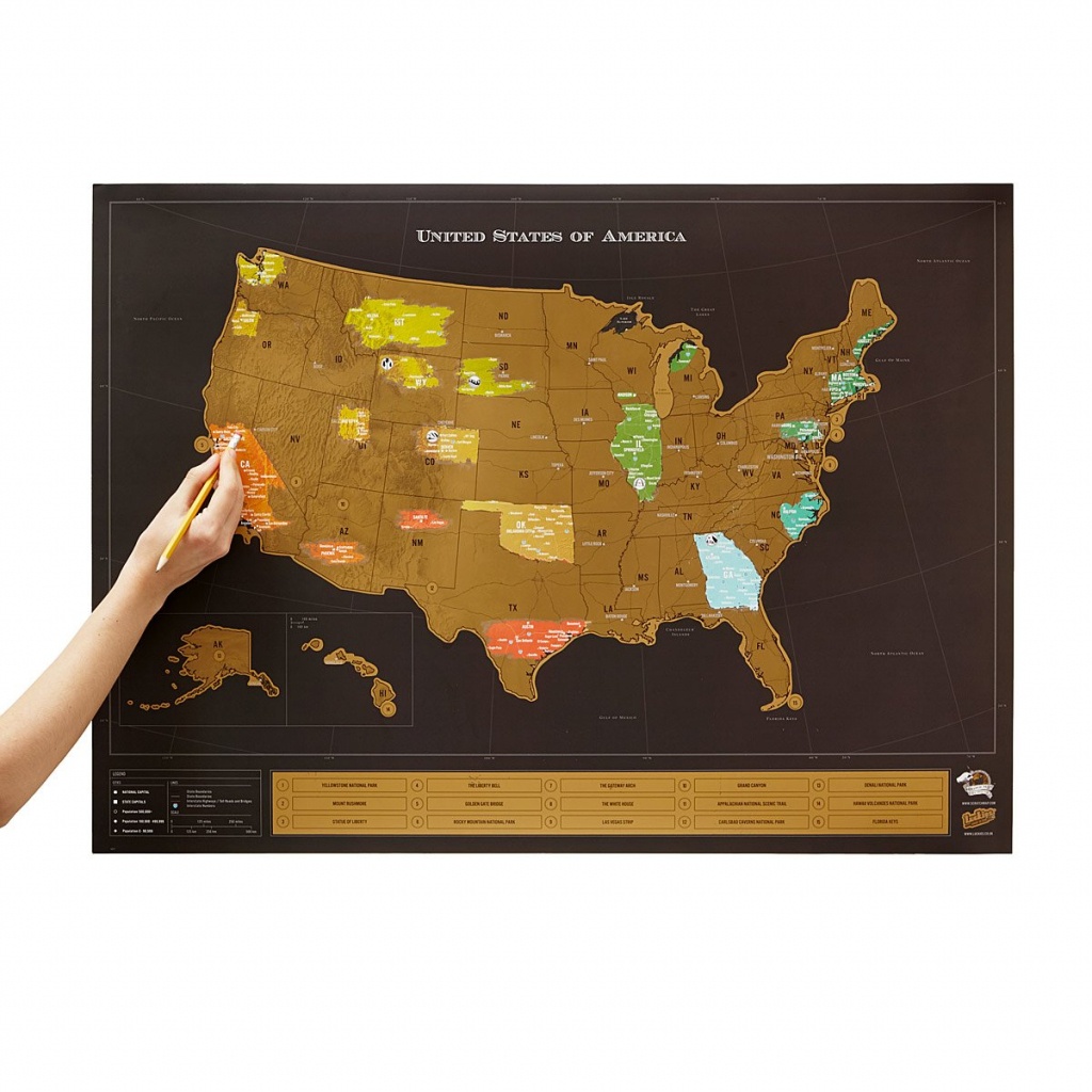 Usa Scratch Map | Interactive Travel Chart | Uncommongoods - Florida Scratch Off Map
