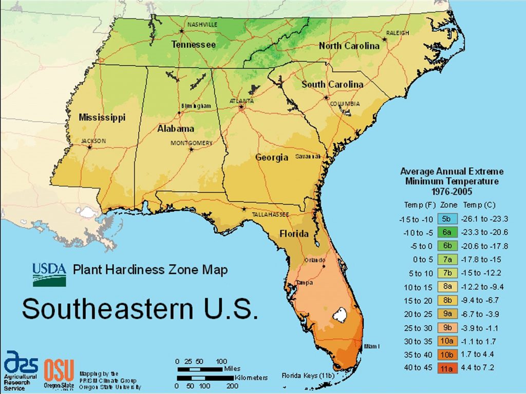 Usda Plant Hardiness Zone Mapsregion Florida Growing Zones Map