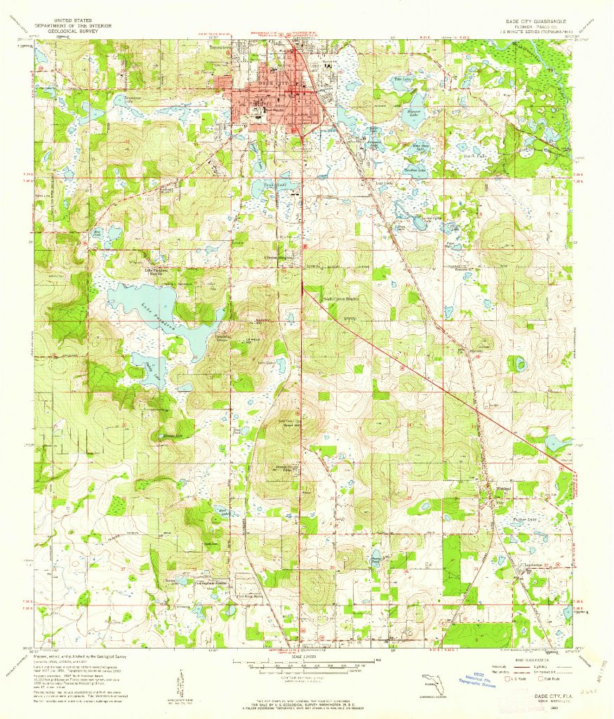 Usgs 1:24000-Scale Quadrangle For Dade City, Fl 1960 - Map Of Florida ...