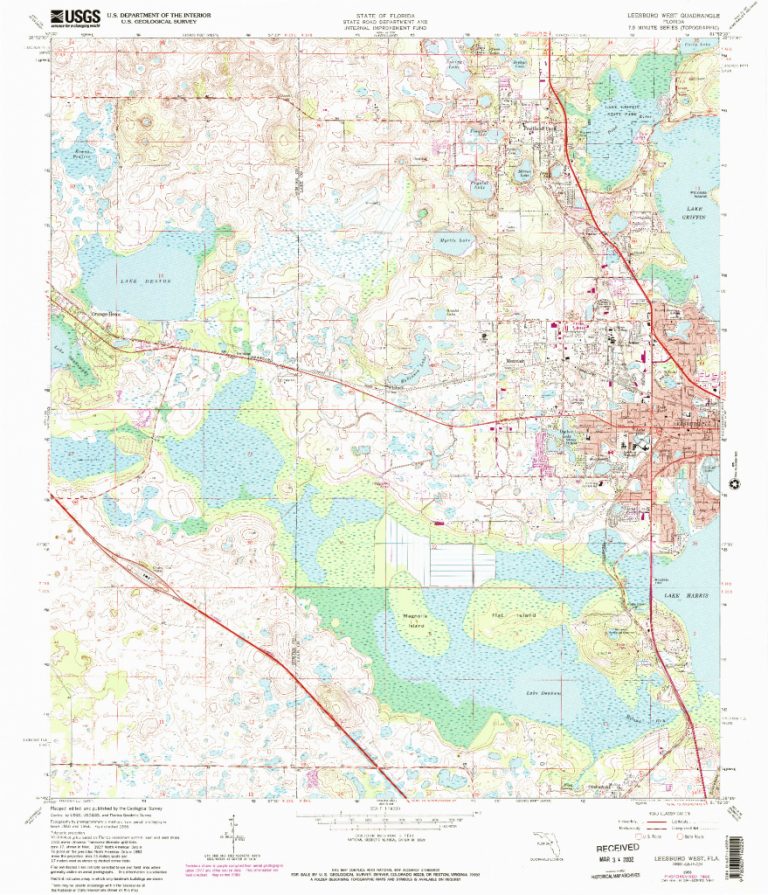 Usgs 1:24000-Scale Quadrangle For Leesburg West, Fl 1966 - Leesburg ...