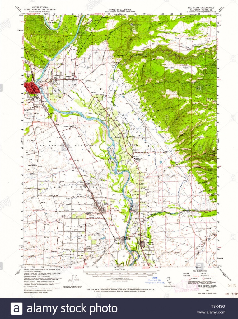 Usgs Topo Map California Ca Red Bluff 298729 1952 62500 Restoration - Red Bluff California Map