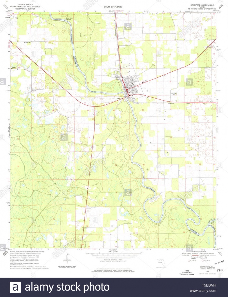 Usgs Topo Map Florida Fl Branford 345301 1968 24000 Restoration - Branford Florida Map