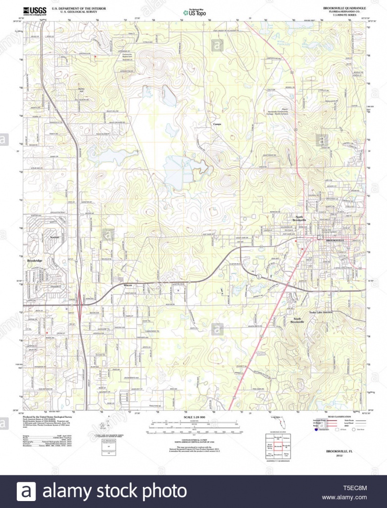 Usgs Topo Map Florida Fl Brooksville 20120720 Tm Restoration Stock - Brooksville Florida Map