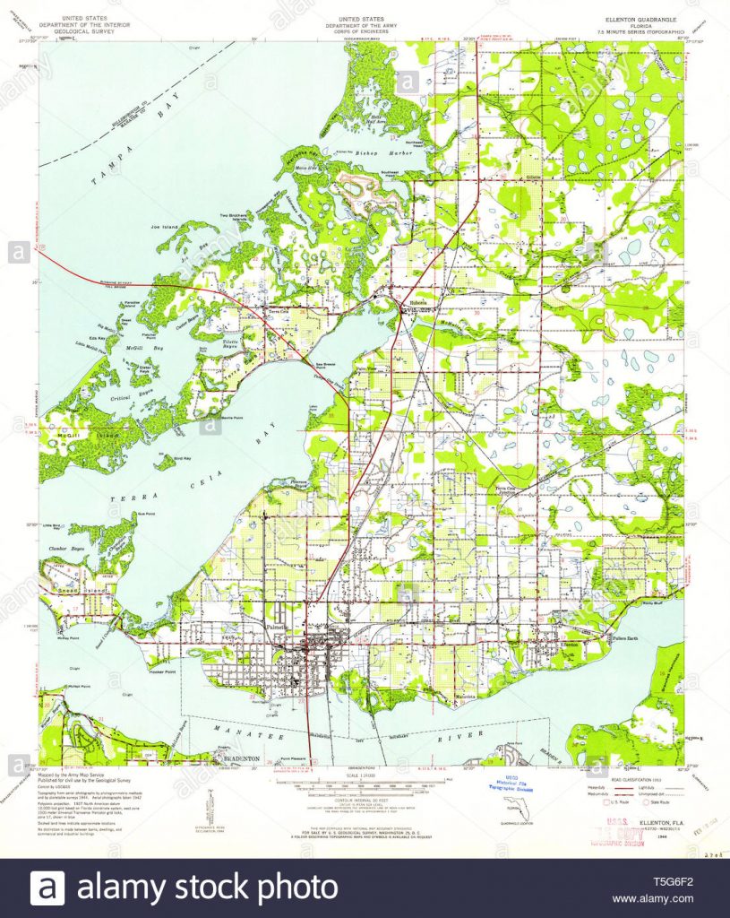Usgs Topo Map Florida Fl Ellenton 345992 1944 24000 Restoration