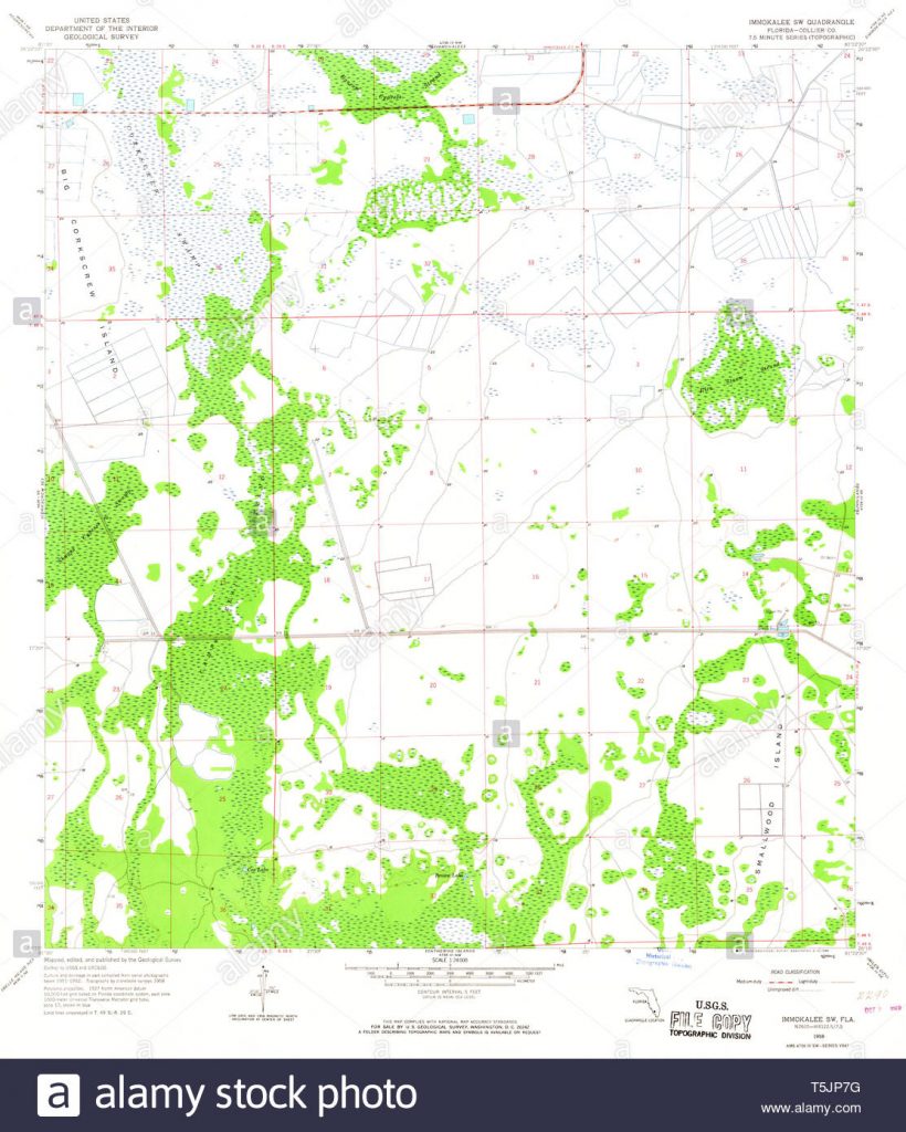Usgs Topo Map Florida Fl Immokalee Sw 346733 1958 24000 Restoration