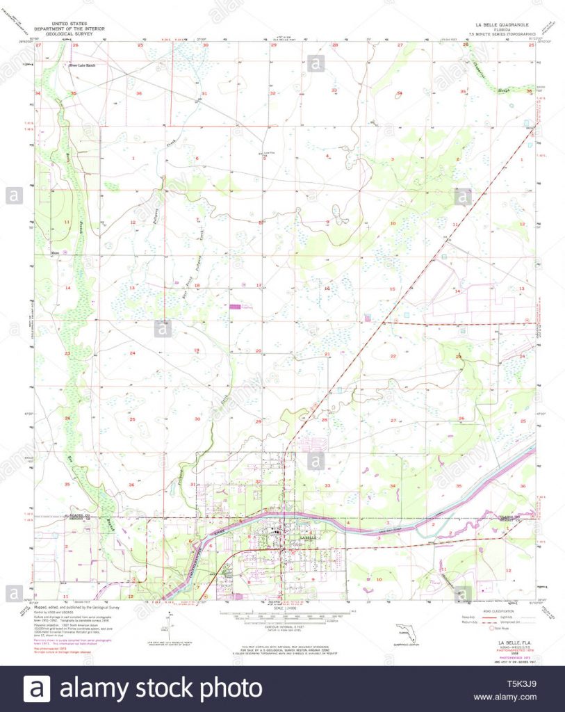 Usgs Topo Map Florida Fl La Belle 346953 1958 24000 Restoration