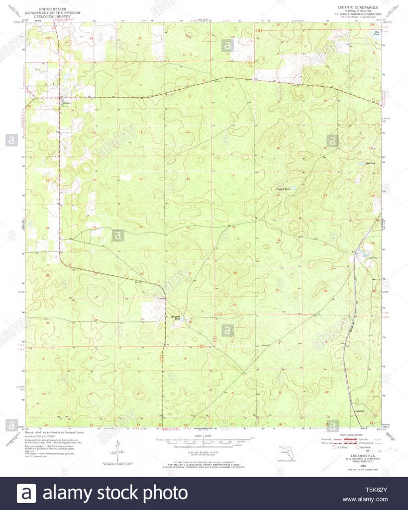 Usgs Topo Map Florida Fl Lecanto 347204 1954 24000 Restoration Stock - Lecanto Florida Map