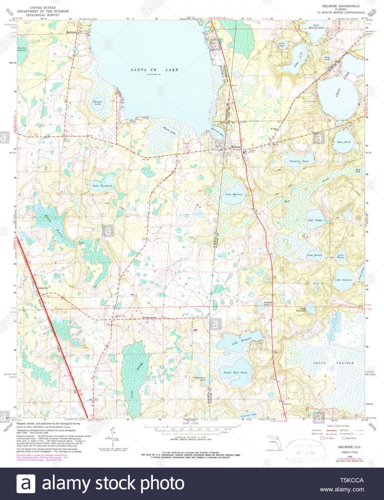 Usgs Topo Map Florida Fl Melrose 347452 1966 24000 Restoration Stock - Usgs Topographic Maps Florida