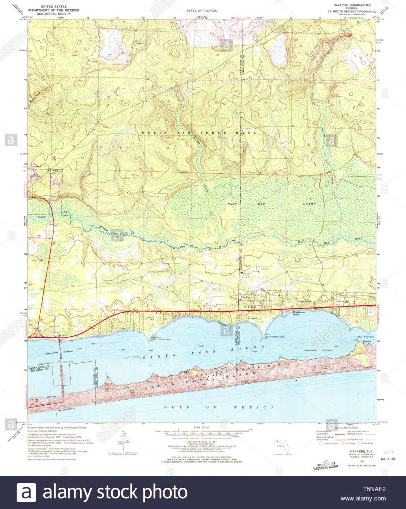 Usgs Topo Map Florida Fl Navarre 347637 1970 24000 Restoration Stock ...