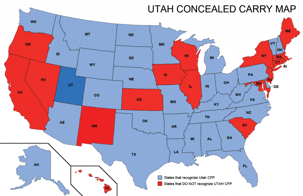 Utah Concealed Weapons Permit Reciprocity Map | Misc | Concealed - Florida Concealed Carry Map