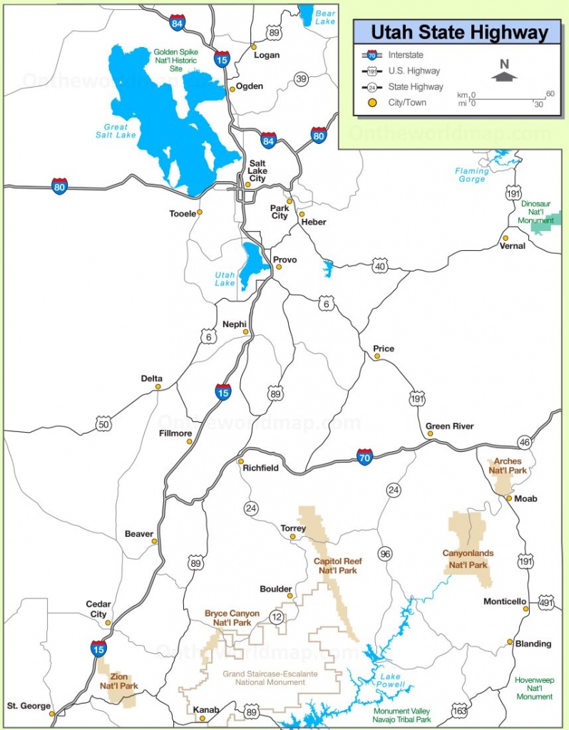 Utah State Maps | Usa | Maps Of Utah (Ut) - Printable Map Of Utah