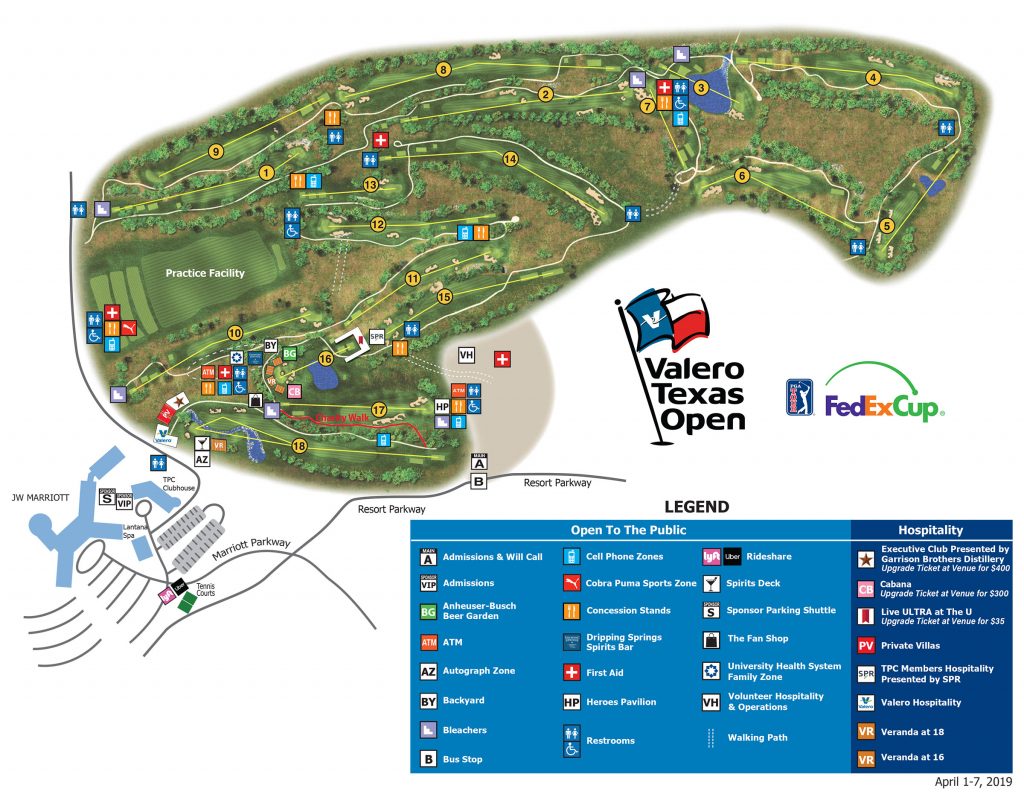 Valero Texas Open Tournament Course Map Texas Golf Courses Map