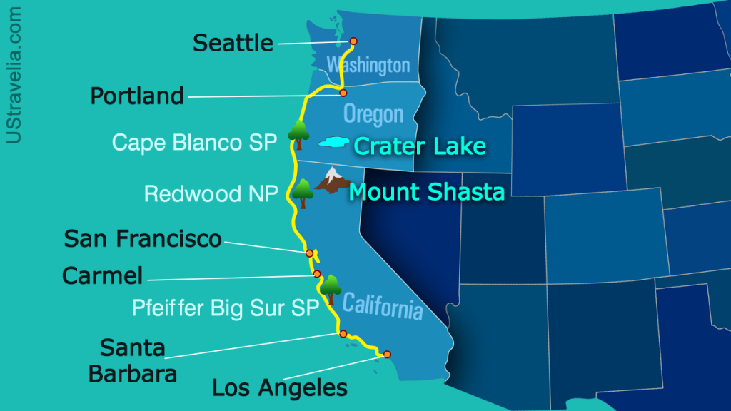 Valuable Tips For Planning A Drive From Seattle To Los Angeles - Seattle To California Road Trip Map
