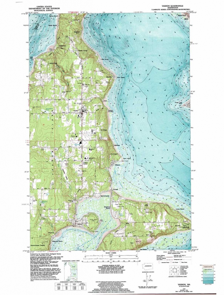 Vashon Topographic Map, Wa - Usgs Topo Quad 47122D4 - Vashon Island Map Printable
