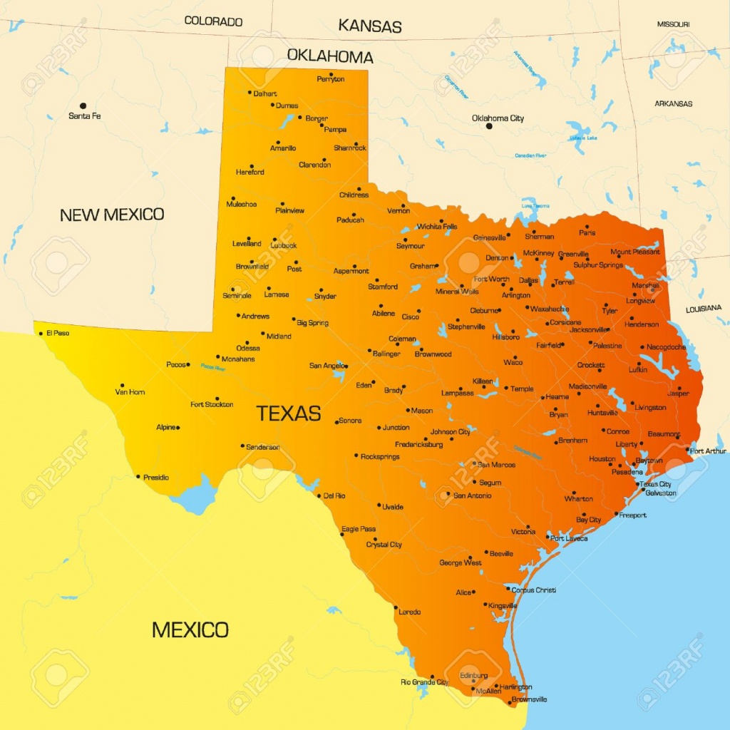 Vector Color Map Of Texas State. Usa Royalty Free Cliparts, Vectors - Alpine Texas Map