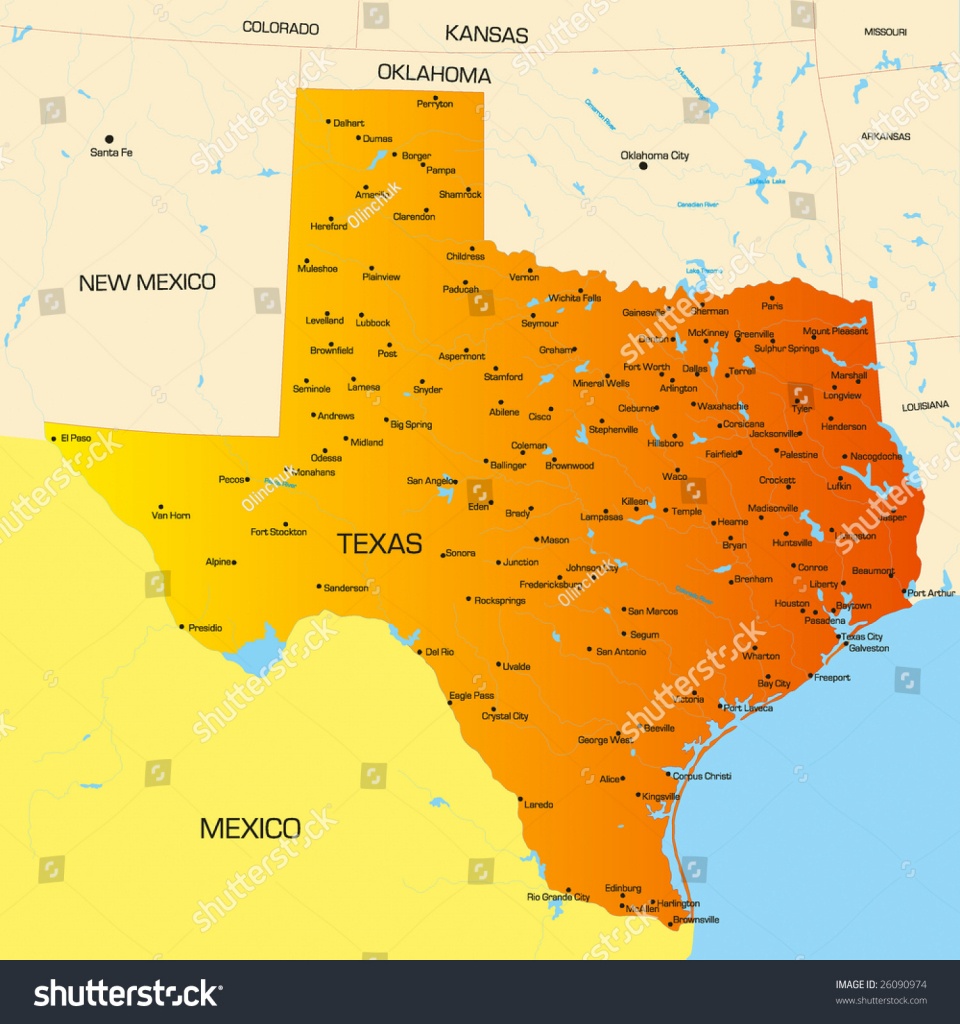 Vector Color Map Texas State Usa Image Vectorielle De Stock (Libre - Alice Texas Map