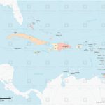 Vector Map Of Caribbean Islands With Countries   Multicolor | Free   Free Printable Map Of The Caribbean Islands