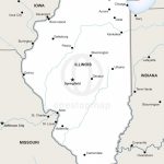 Vector Map Of Illinois Political | One Stop Map   Printable Map Of Illinois
