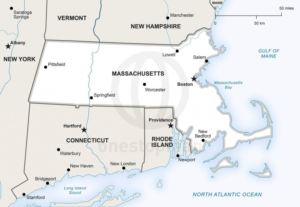 Vector Map Of Massachusetts Political | One Stop Map - Printable Map Of Massachusetts