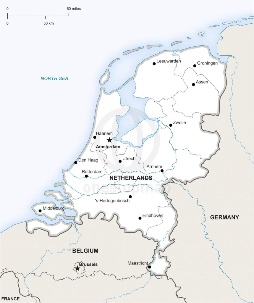 Vector Map Of Netherlands Political | One Stop Map - Printable Map Of The Netherlands
