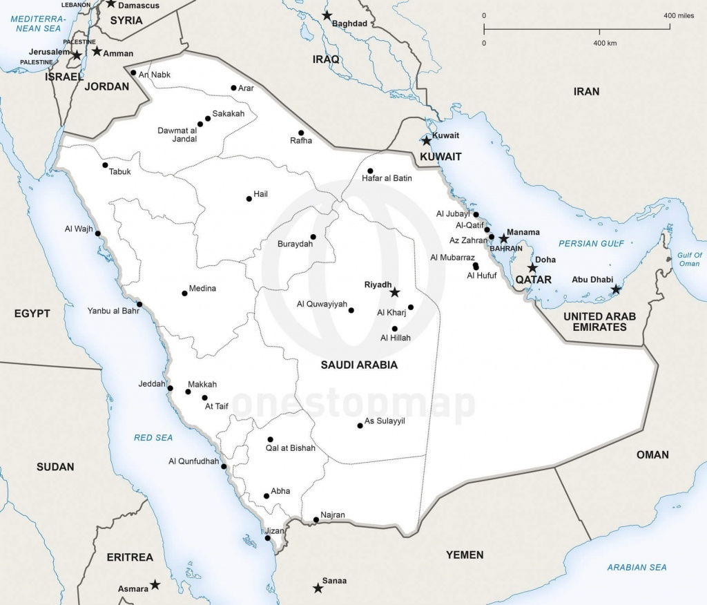 Vector Map Of Saudi Arabia Political | One Stop Map - Printable Map Of Saudi Arabia