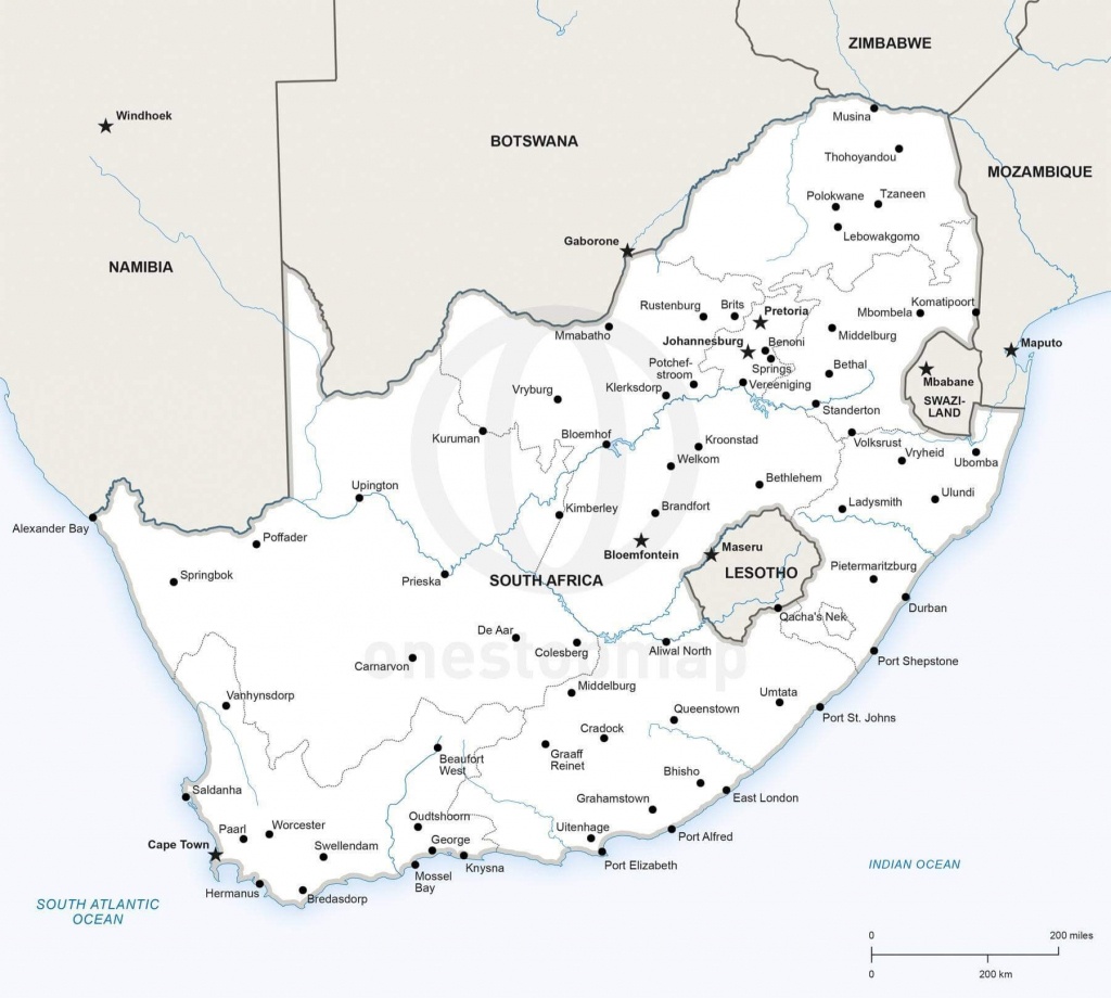 Vector Map Of South Africa Political | One Stop Map - Printable Map Of South Africa