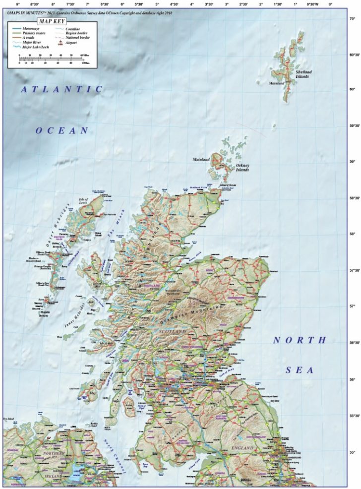 Printable Road Map Of Scotland