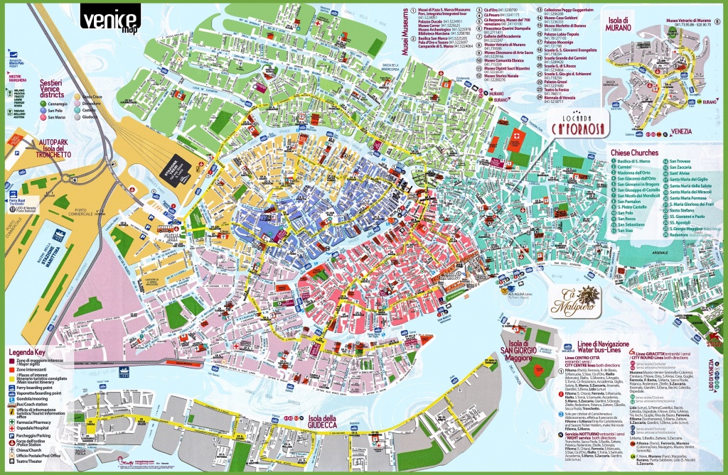 Venice Attractions Map Pdf - Free Printable Tourist Map Venice - Printable Map Of Venice