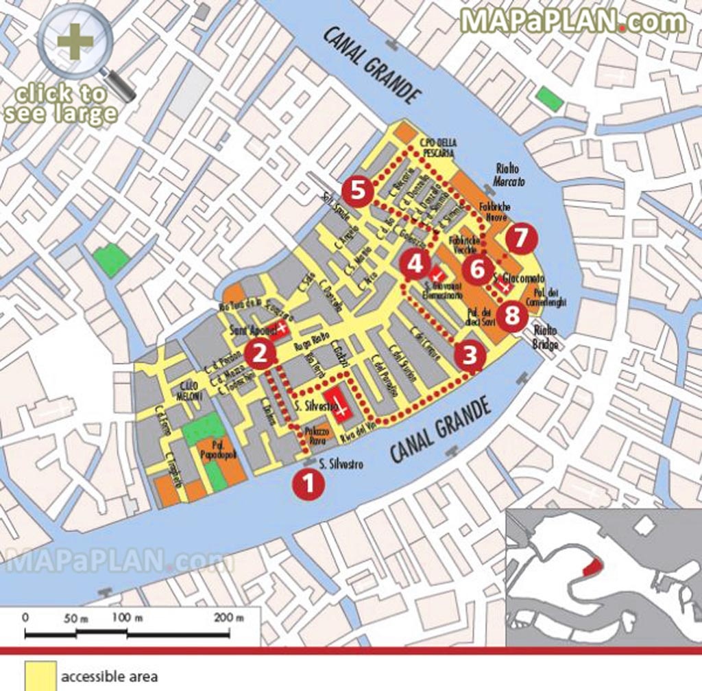 Venice Maps - Top Tourist Attractions - Free, Printable City Street Map - Printable Map Of Venice