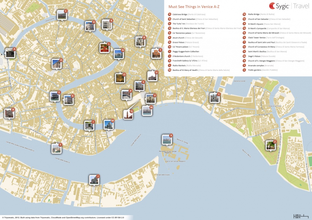 Venice Printable Tourist Map | Sygic Travel - Street Map Of Venice Italy Printable