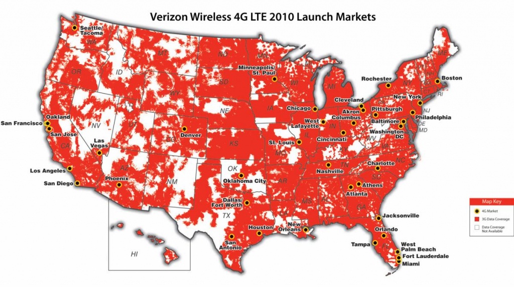 Verizon Announces Its Lte Markets -- 38 Metro Areasthe End Of - Verizon Coverage Map Florida