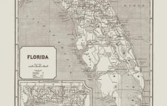 Vintage Florida Map Vintage Florida Wall Art Antique | Etsy - Vintage Florida Map Poster