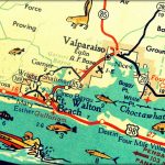 Vintage Map Art Of Destin Florida 8X10 Retro Map Ft Walton Beach   Ft Walton Florida Map