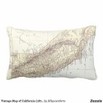 Vintage Map Of California (1878) Lumbar Pillow | Pillows   California Map Pillow
