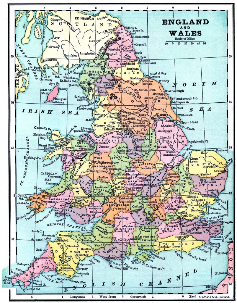 Vintage Printable - Map Of England And Wales | World Of Maps - Printable Map Of