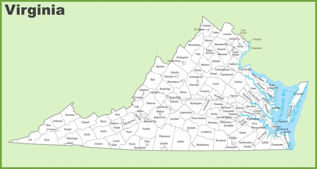 Virginia County Map - Printable Map Of Virginia