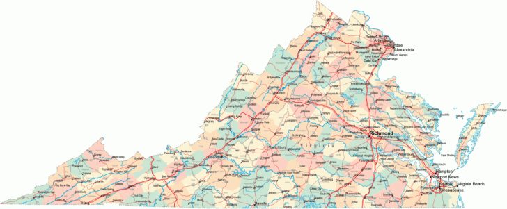 Virginia State Map Printable