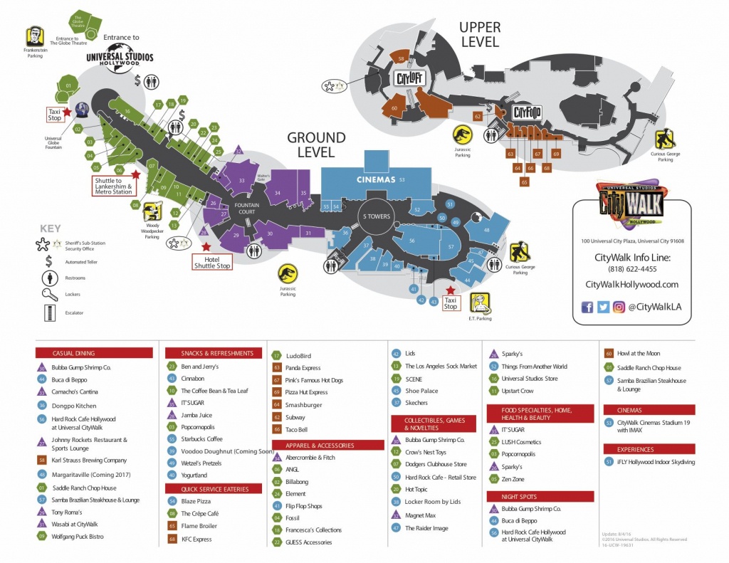Visitor Map | Citywalk Hollywood | Oh The Places We Will Go In 2019 - Universal Citywalk California Map