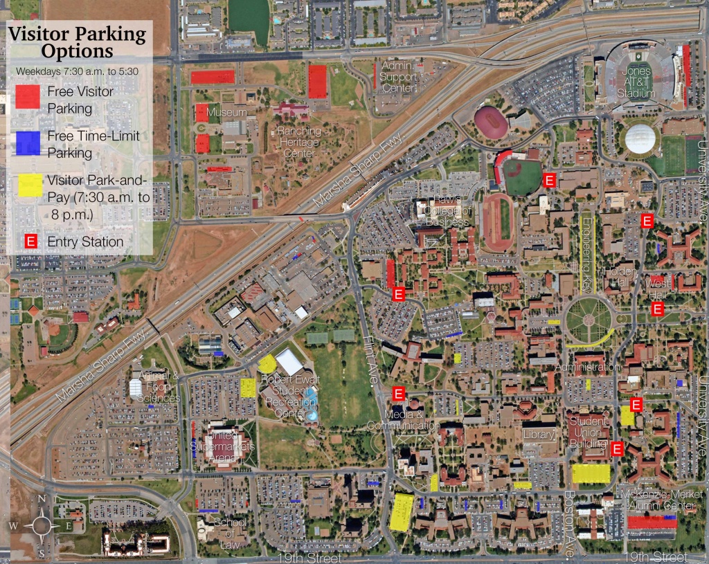 Visitor Parking Map | Transportation &amp;amp; Parking Services | Ttu - Texas Tech Housing Map