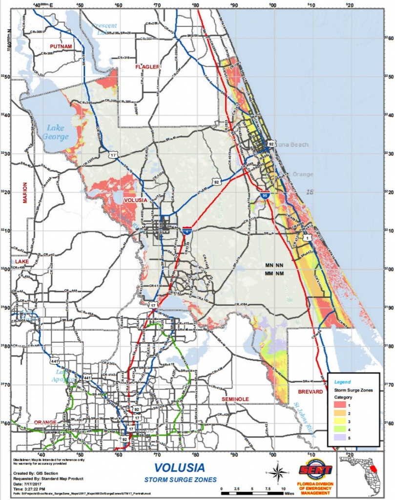 Volusia &amp;amp; Flagler County Evacuation Route/zone &amp;amp; Storm Surge Zone - Florida Evacuation Route Map