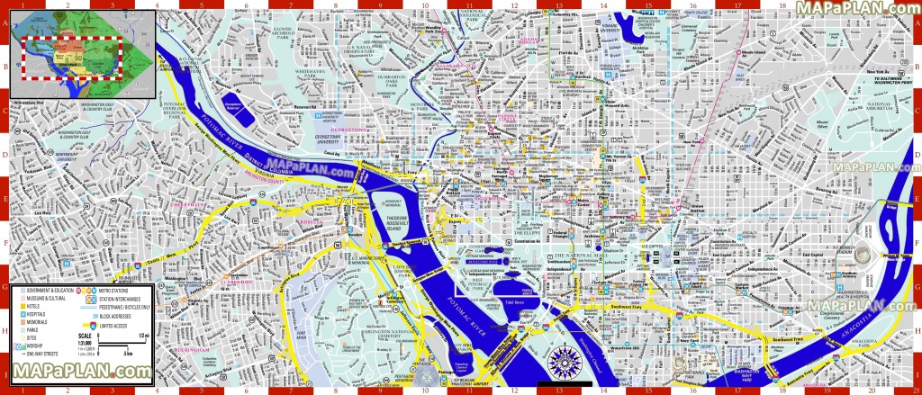 Washington Dc Maps - Top Tourist Attractions - Free, Printable City - Printable Map Of Dc