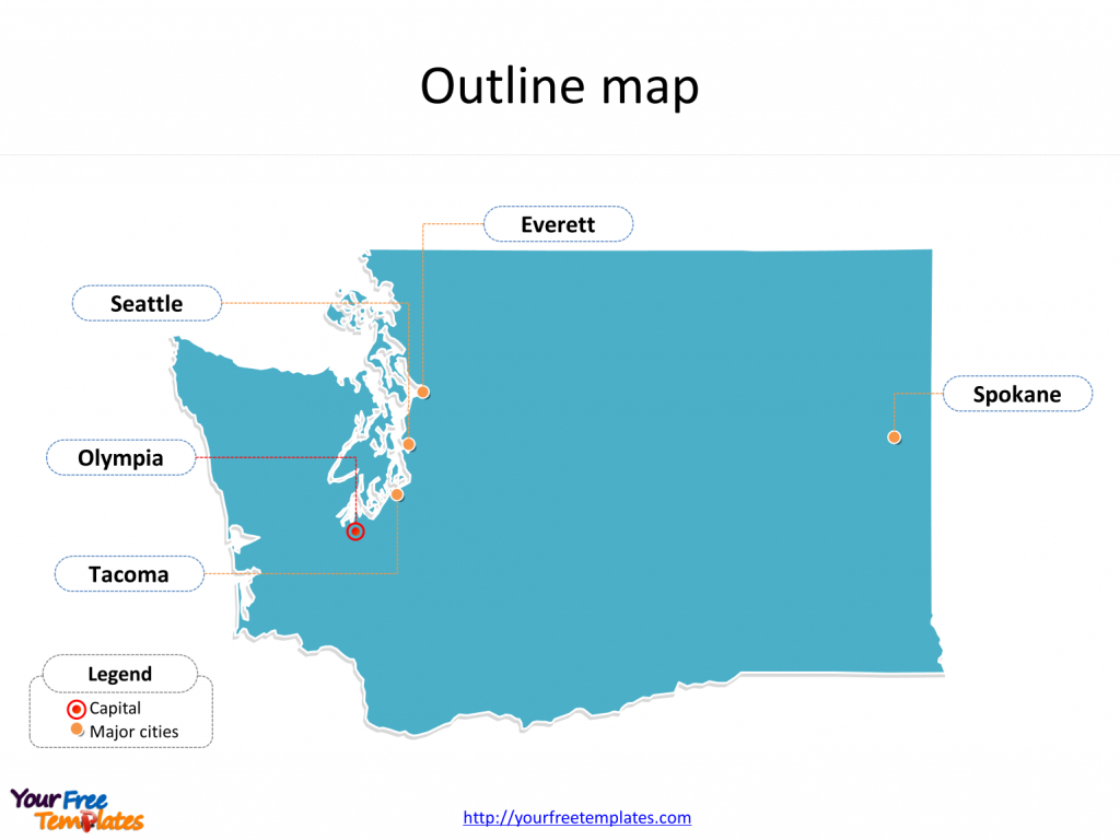 Washington Map Powerpoint Templates - Free Powerpoint Templates - Free Printable Map Of Washington State