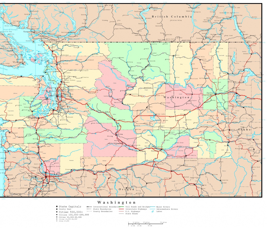 Washington Political Map - Printable Map Of Washington State