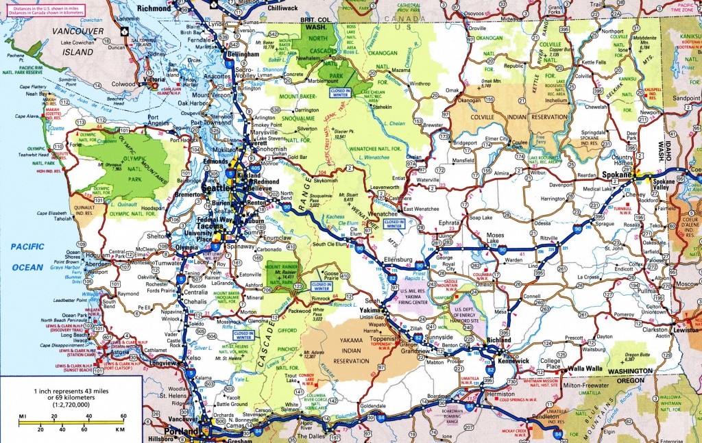 Washington Road Map - Printable Map Of Washington State