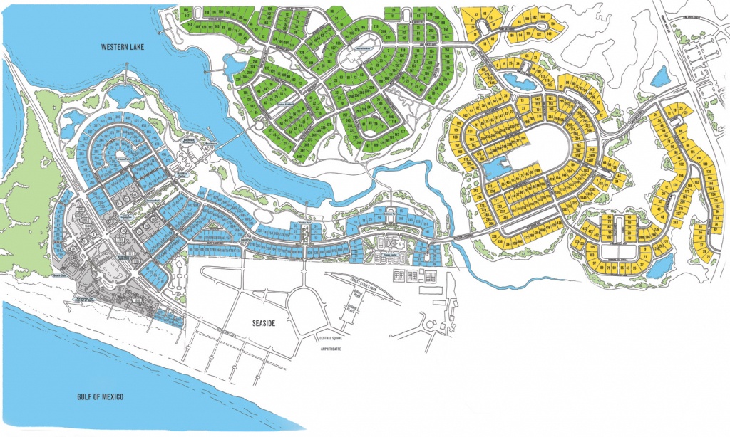 Watercolor Map Florida | Beach Group Properties - Seaside Florida Town Map