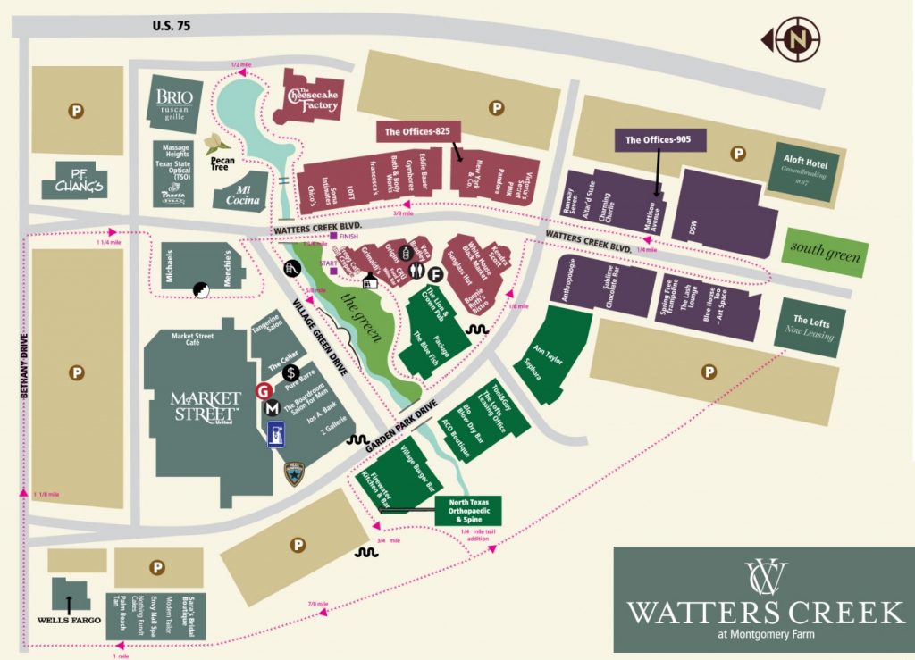 Watters Creek At Montgomery Farm (70 Stores) - Shopping In Allen - Allen Texas Outlet Mall Map ...