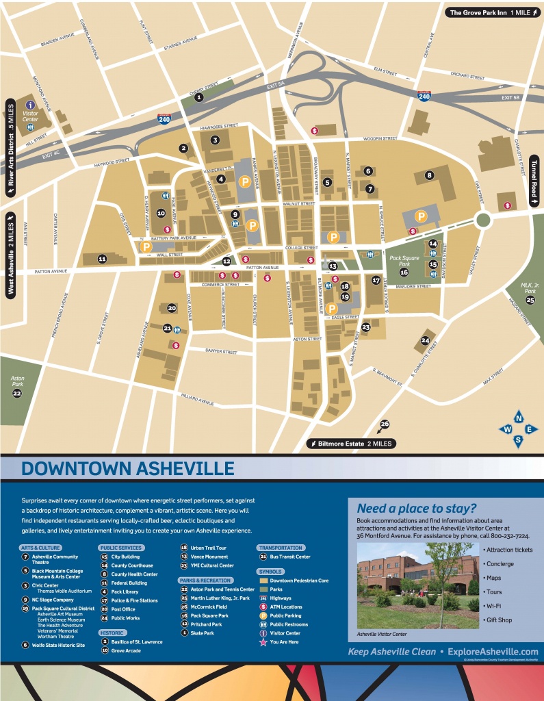Wayfinding Downtown Map_Thumbnail | Asheville, Nc | Downtown - Printable Map Of Downtown Asheville Nc